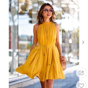 Yellow Sleeveless Summer Dress